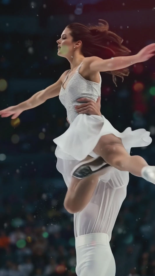 [MetDream Official] "Grace on Ice" Watercolor Figure Skating Premium Hoodie